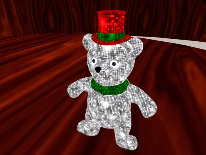 TM Glitter Teddy Bear with Hat - Christmas