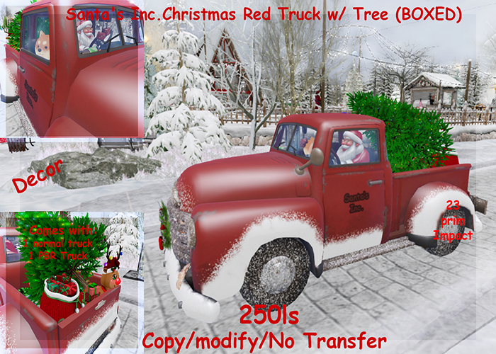 Santa's Inc.Christmas Red Truck w/ Tree (BOXED)