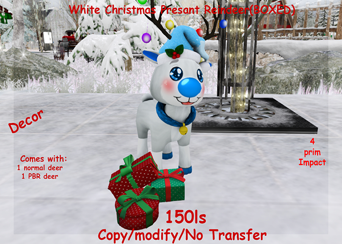 White Christmas Presant Reindeer(BOXED)