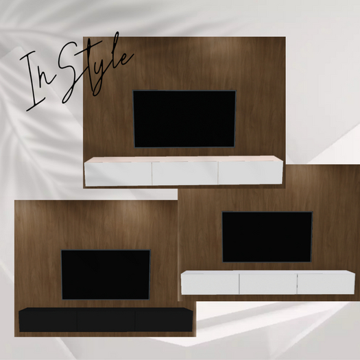 IDS - Floating TV Unit Pack by InStyle [2LI] Beige, Black, White