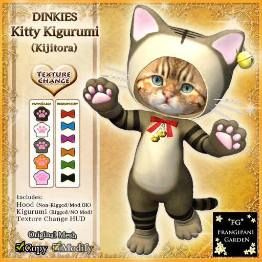 *FG* DINKIES Kitty Kigurumi (Kijitora)