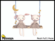 Meshuga Bunny & Cat Swing Plush Toys FULL PERM MESH