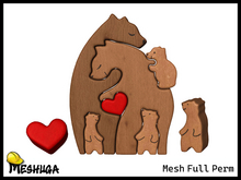 Meshuga Bear Love Family Puzzle  FULL PERM MESH 