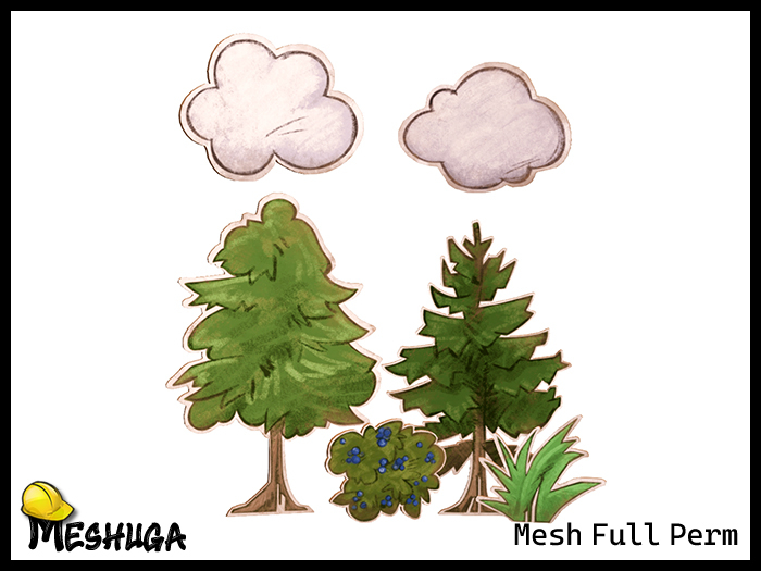 Meshuga Kids - Cardboard Wall Decorations  FULL PERM MESH