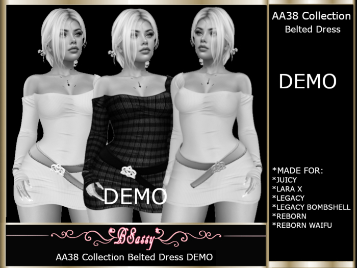 *BSASSY* AA38 BELTED DRESS DEMO