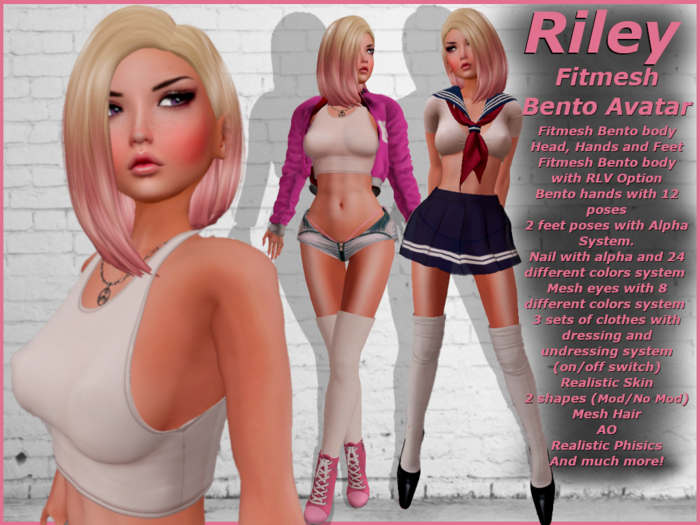 !AvG Teen Girl Riley Complete Female Avatar Mesh Body