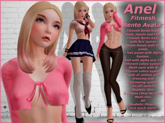!AvG Teen Girl Anel Complete Female Avatar Mesh Body
