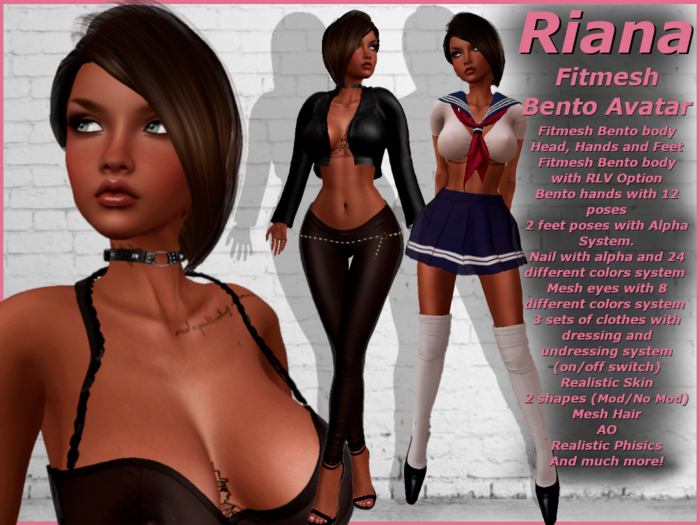 !AvG Teen Girl Rihana Complete Female Avatar Mesh Body 