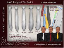 LMC Sculpty Tie Pack I - Full perm sculpties with matching texturing PSD file