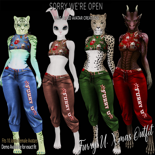 SWO FURRY U XMAS OUTFIT FOR JOMO F AVATARS