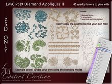 LMC PSD FILES - Diamond Appliques II - 40 sparkly PSD layers to play with