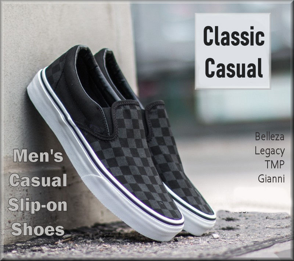 MEN'S VANS SLIP-ON CLASSIC CHECKERBOARD CANVAS TENNIS SHOES - UNRIGGED FOR ALL MESH BODIES >>>PROMO 50% OFF<<<
