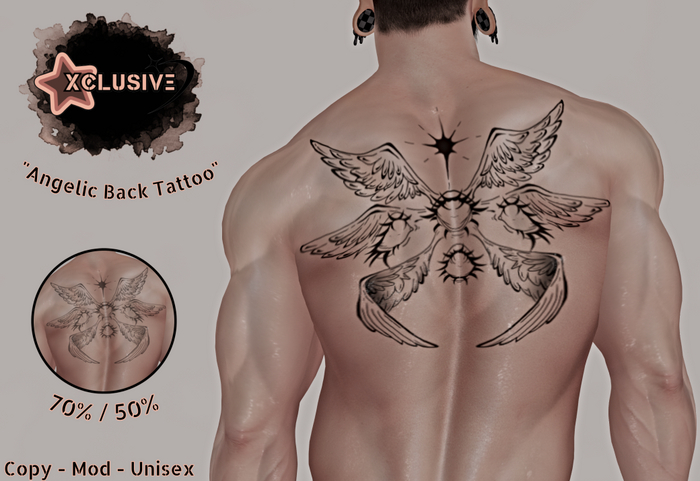 XCLUSIVE Angelic Back Tattoo 