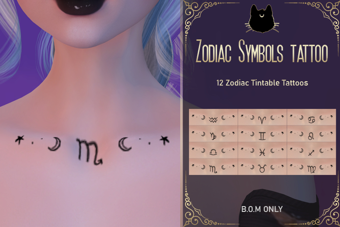 *K* Zodiac Symbols tattoo.