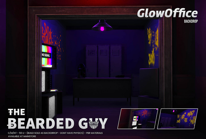 Glow Office Backdrop - The Bearded Guy