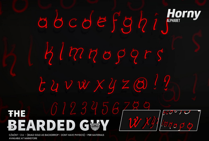Pack Horny Alphabet - The Bearded Guy