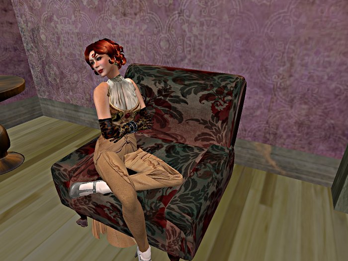 GS - Fanciful Flower Chair Burgundy