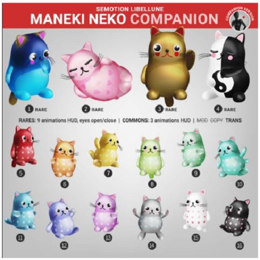 4. SEmotion Libellune Maneki Neko Companion RARE