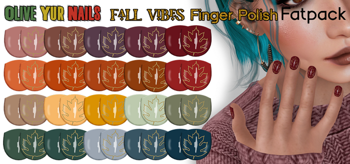 Olive Yur Nails: Fall Vibes Finger Polish FP (Rbn Only) [add]