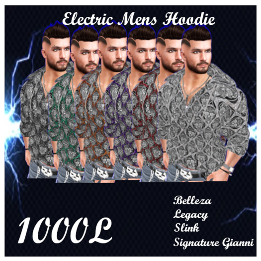 Electric  Mens Hoodie Skulls fat pack