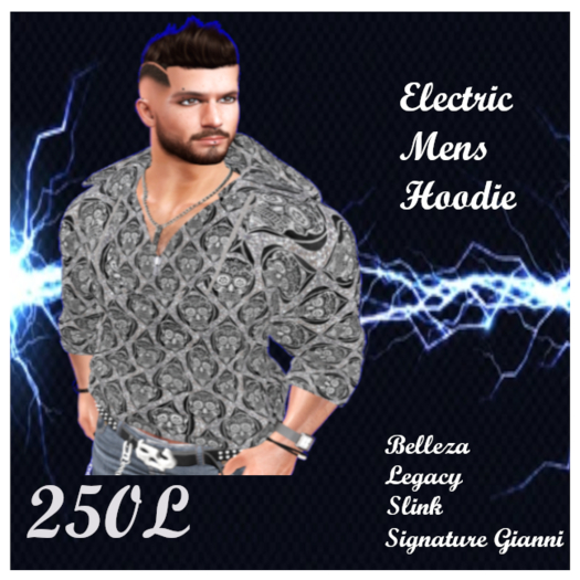 Electric  Mens Hoodie Skulls WHITE