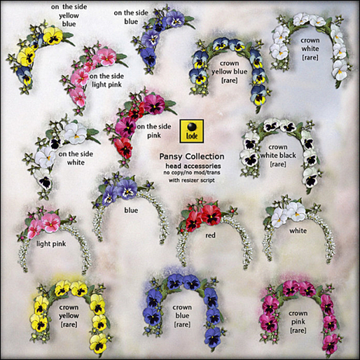 *LODE* Head Accessory - Pansy Crown [white] RARE