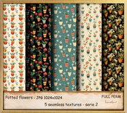 Potted flowers textures - serie 2- 1024 full perm