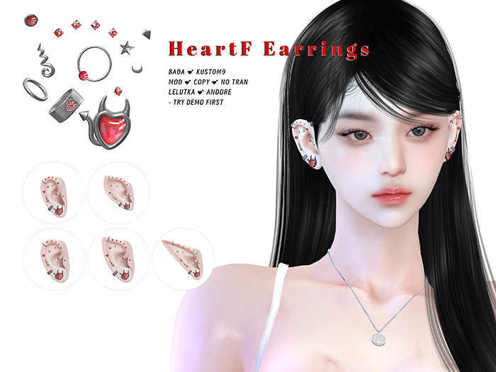 " BADa " HeartF Earrings