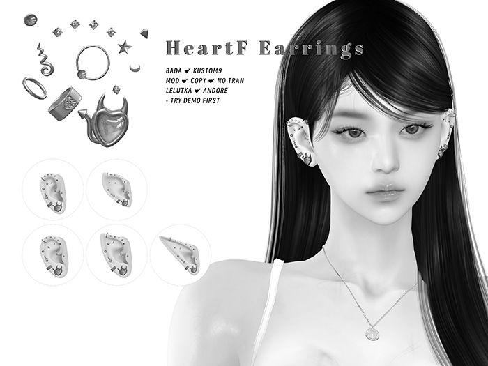" BADa " HeartF Earrings demo