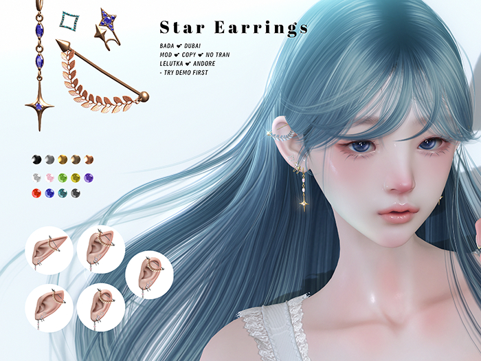 " BADa " Star Earrings