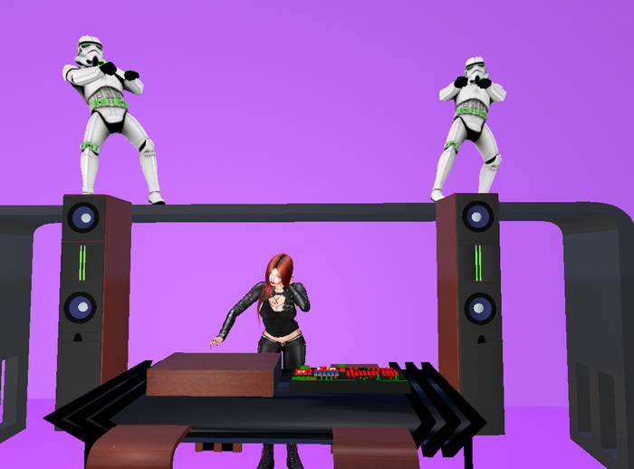 DJ BOOTH AND DANCING TROOPER