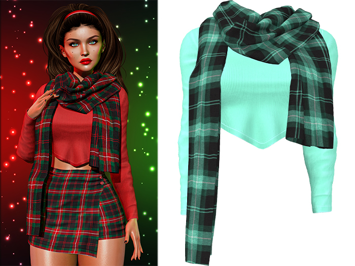 Mia Long Sleeve Shirt 2.0 [Seafoam] - Maitreya Lara • LaraX • Petite • PetiteX • Legacy • Reborn Tops