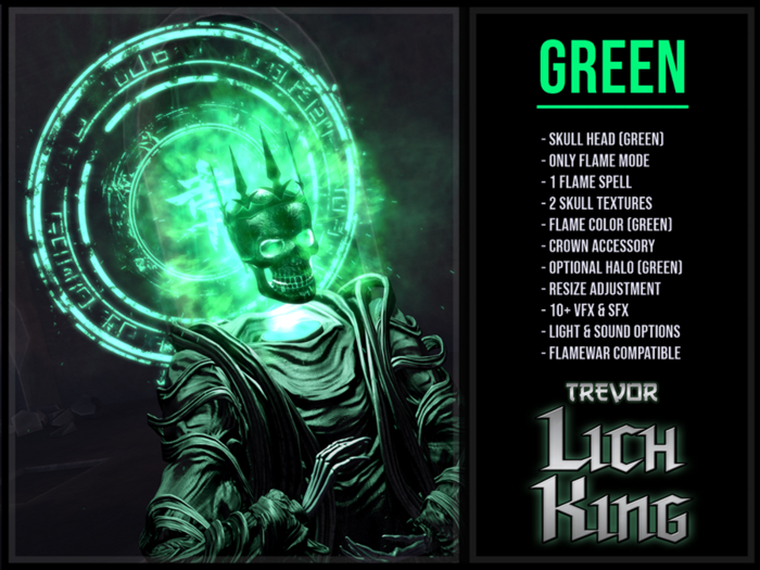 [TREVOR] - LICH KING HEAD - (GREEN)