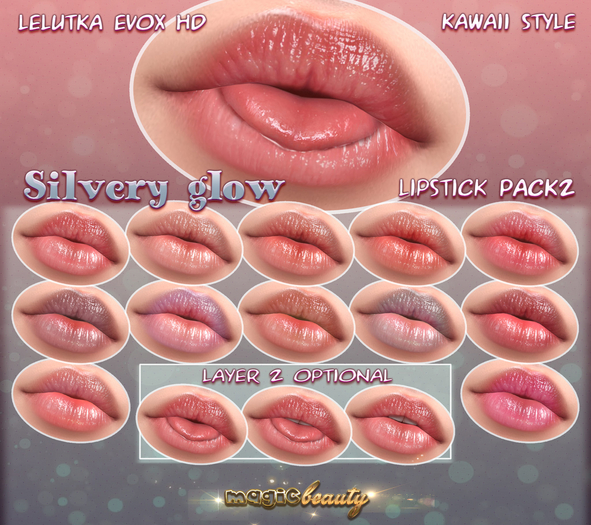 [Magic Beauty] Silvery glow lipstick pack2 Lel EvoX HD