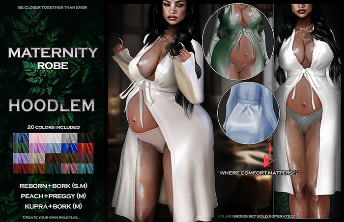 Hoodlem - Maternity Robe (REBORN/KUPRA+BORK - PEACH+PREGGY)