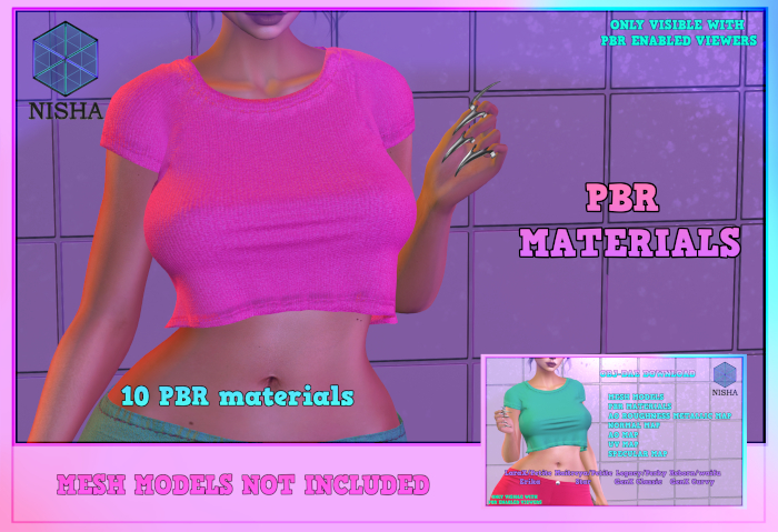 Nisha - Grace cropped top PBR cotton materials DEMO