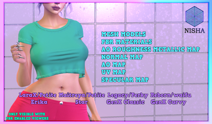 Nisha - Grace crop top full perm mesh