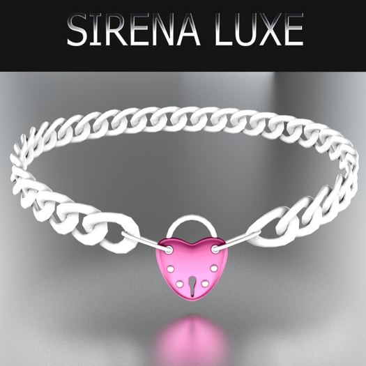Pink White SL Heart Locket Necklace