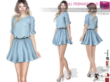 MI960833 MI Nice Lace Loose O-Neck Short Sleeves Dress FITM