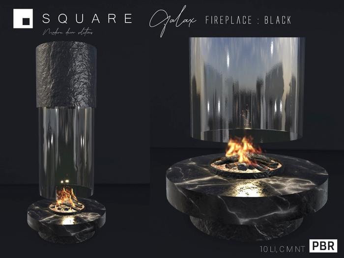 [ SQUARE ] - GALAX Fireplace PBR  : BLACK 