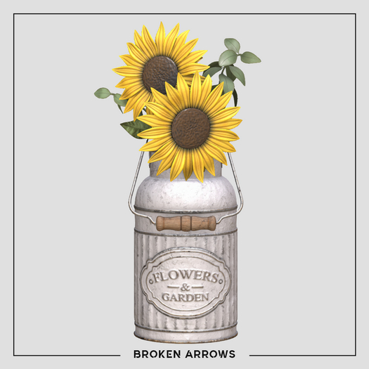 BROKEN ARROWS - Flower Market - Sunflowers  - White Worn 