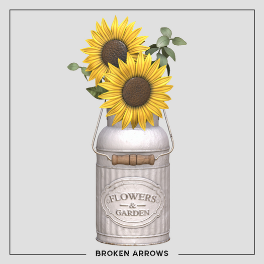 BROKEN ARROWS - Flower Market - Sunflowers  - White
