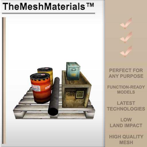 The Mesh Materials - Urban pallet and barrels decor