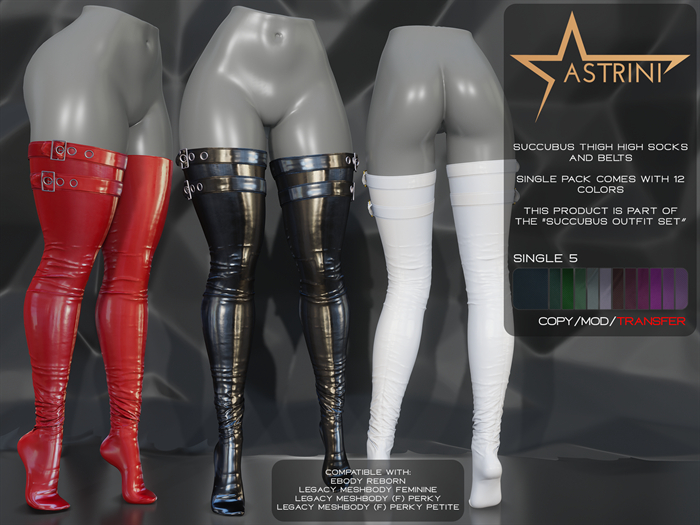 Astrini - Succubus Thigh High Socks and Belts (Single 5)