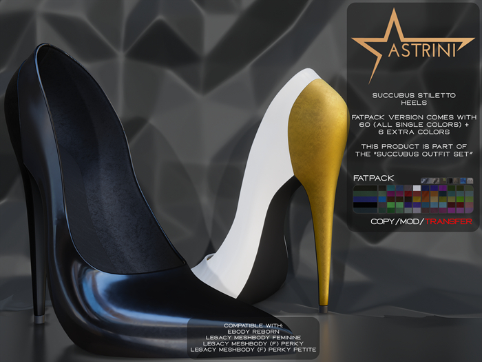 Astrini - Succubus Stiletto Heels (Fatpack)