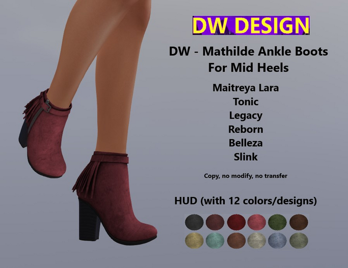 DW - Mathilde Ankle Boots For Mid Heels