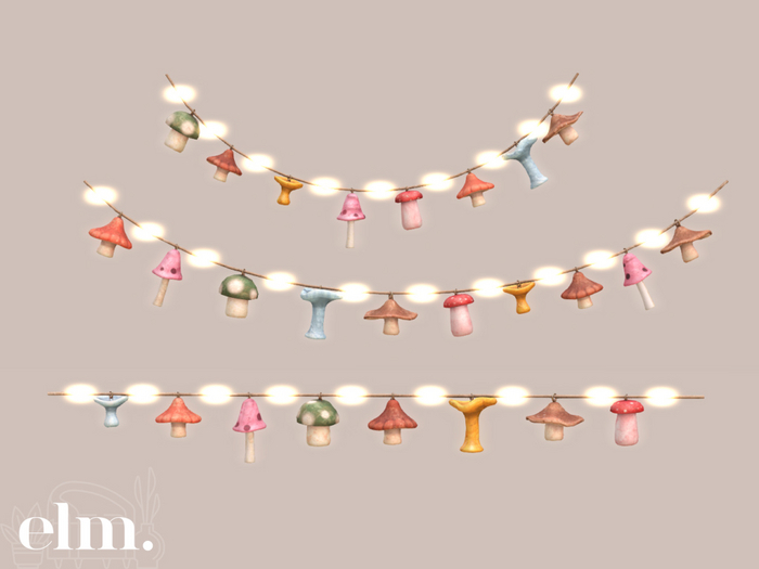 Elm. Mushroom String Lights [Pack 1]