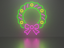 Christmas wreath neon sign Full Permission