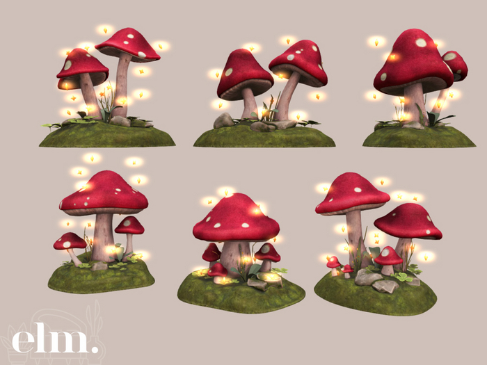 Elm. Myca Mushrooms [Red]