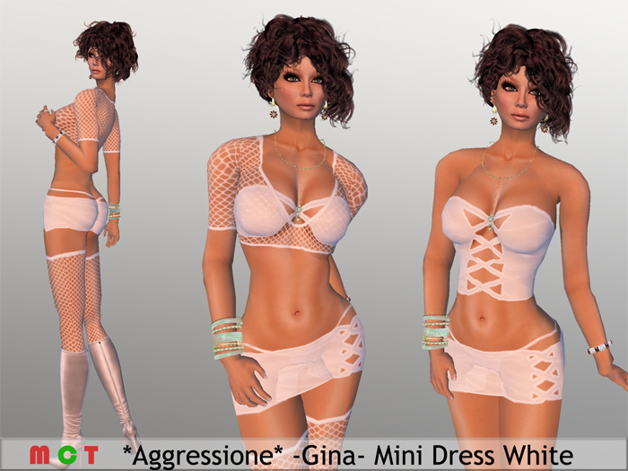 *Aggressione* -Gina- Mini Dress White (boxed)